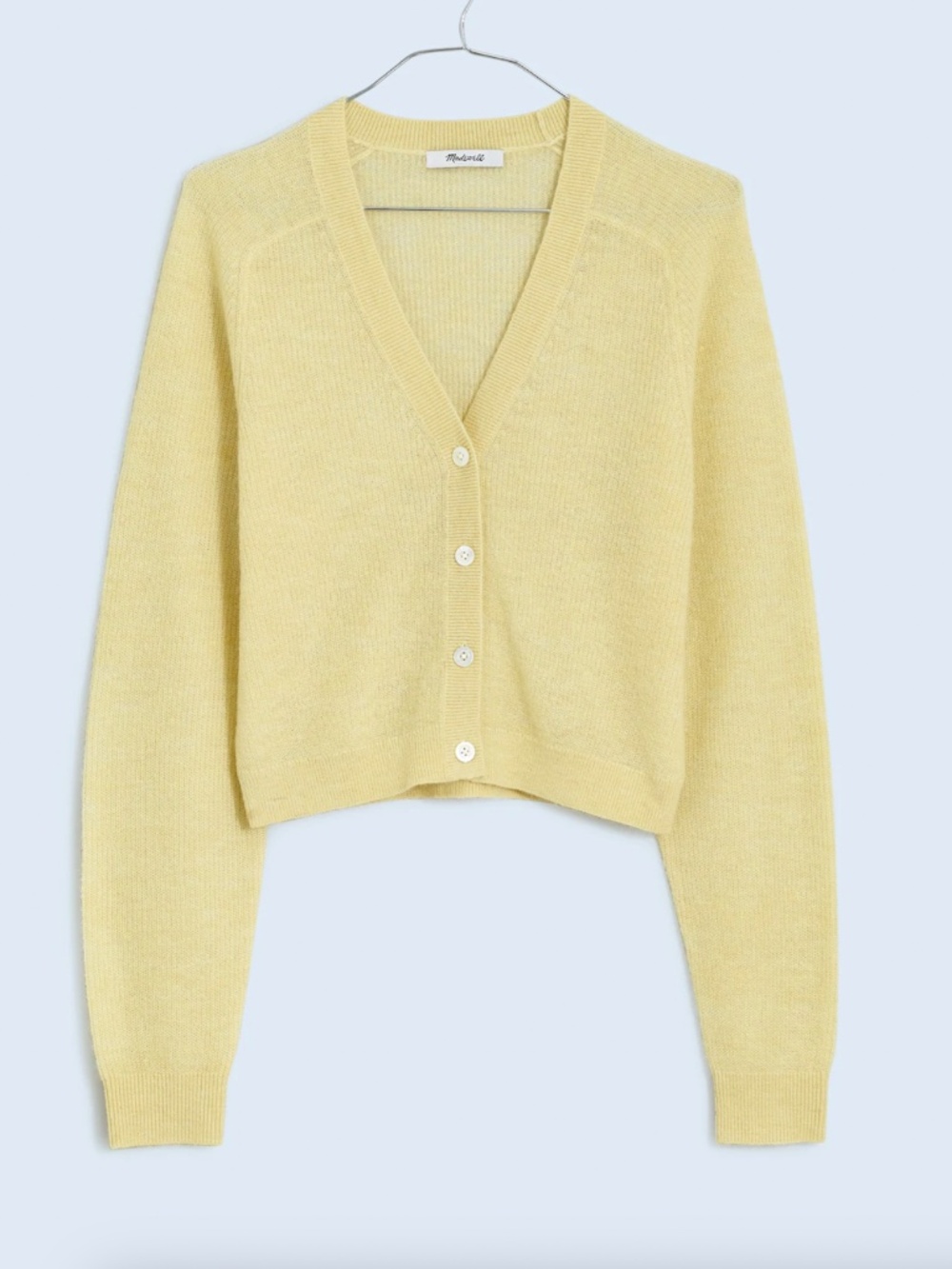Madewell Butter Yellow Light Weight Cardigan Size S